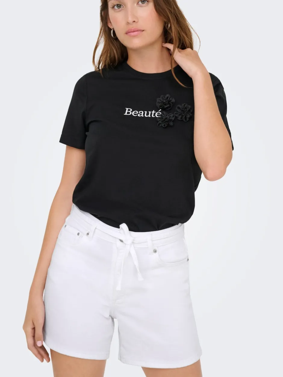 Sale ONLGIANNA Mellemhøj talje Regular fit Denim-shorts Dame Shorts|Double Denim