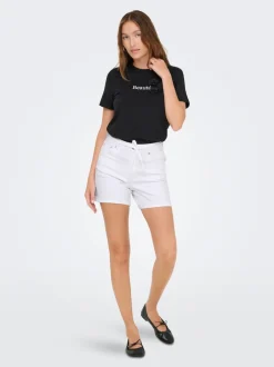 Sale ONLGIANNA Mellemhøj talje Regular fit Denim-shorts Dame Shorts|Double Denim