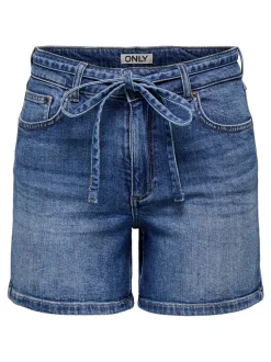 Outlet ONLGIANNA Mellemhøj talje Regular fit Denim-shorts Dame Shorts|Double Denim