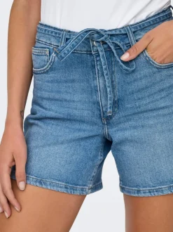 Outlet ONLGIANNA Mellemhøj talje Regular fit Denim-shorts Dame Shorts|Double Denim
