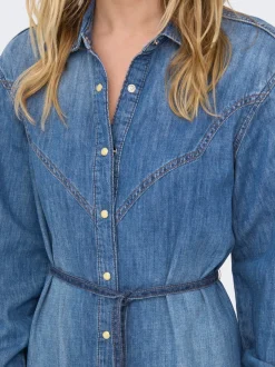 New ONLGILLO Kort kjole Dame Kjoler|Double Denim