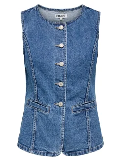 Clearance ONLGIULINA Tailored vest Dame Double Denim|Toppe