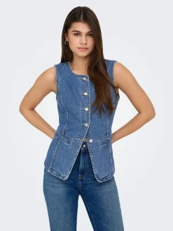 Clearance ONLGIULINA Tailored vest Dame Double Denim|Toppe