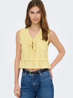 Clearance ONLGOA Hør Bluse Dame Toppe