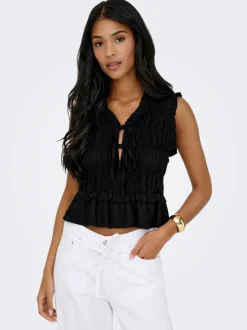 Hot ONLGOA Hør Bluse Dame Toppe