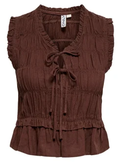 Clearance ONLGOA Hør Bluse Dame Toppe