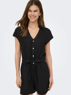 Best ONLGOA Hør Playsuit Dame Jumpsuits