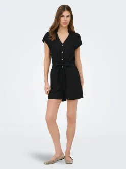 Best ONLGOA Hør Playsuit Dame Jumpsuits