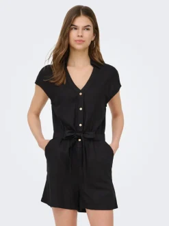 Best ONLGOA Hør Playsuit Dame Jumpsuits