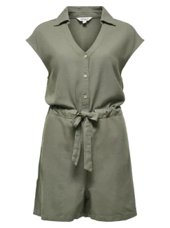Discount ONLGOA Hør Playsuit Dame Jumpsuits