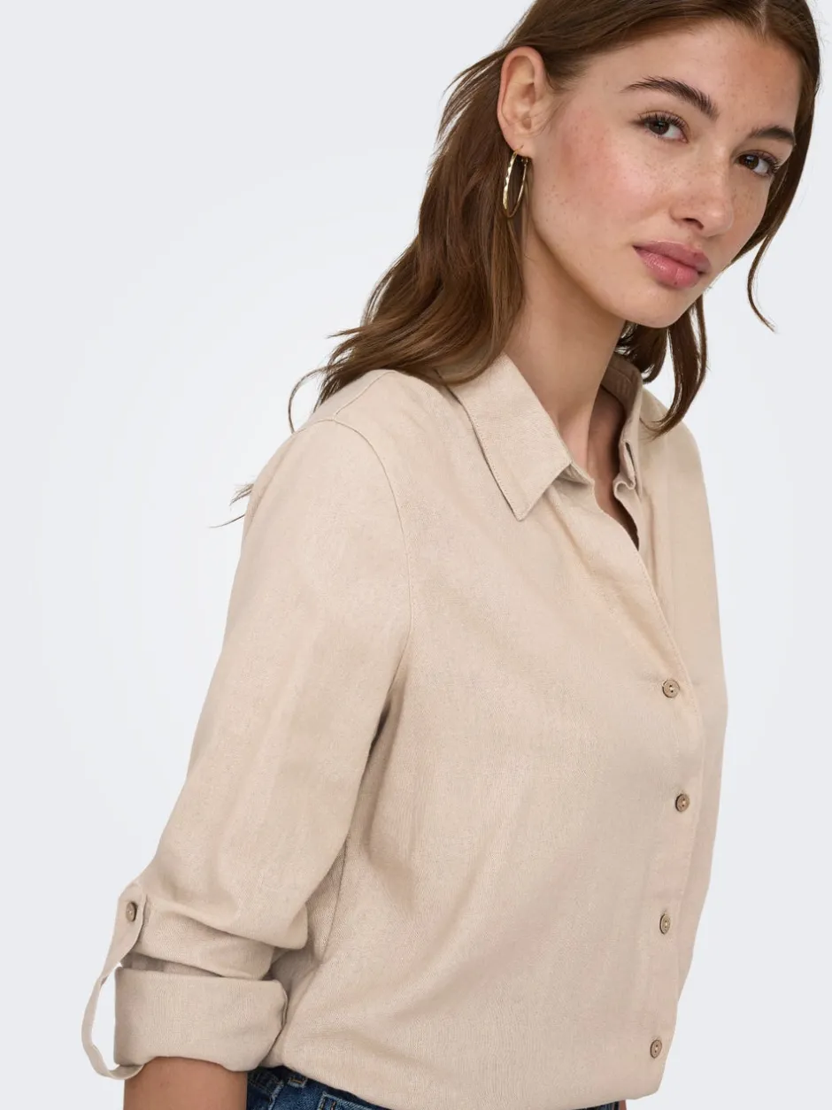 Clearance ONLGOA Hør Skjorte Dame Skjorter