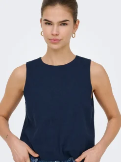 Best ONLGOA Hør Top Dame Toppe