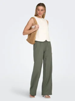 Clearance ONLGOA Straight fit Hør Bukser Dame Bukser