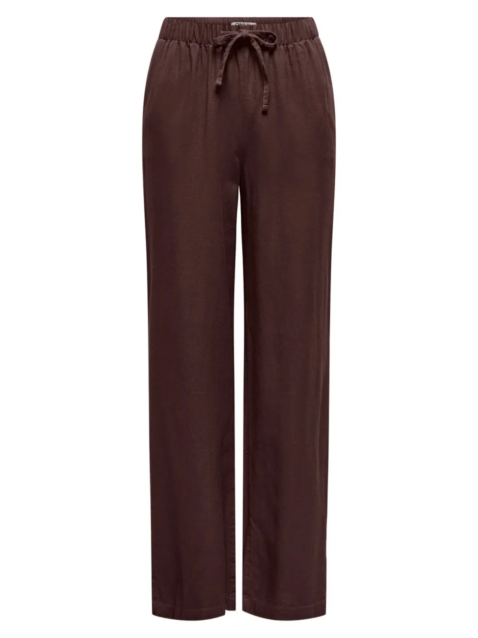 Clearance ONLGOA Straight fit Hør Bukser Dame Bukser