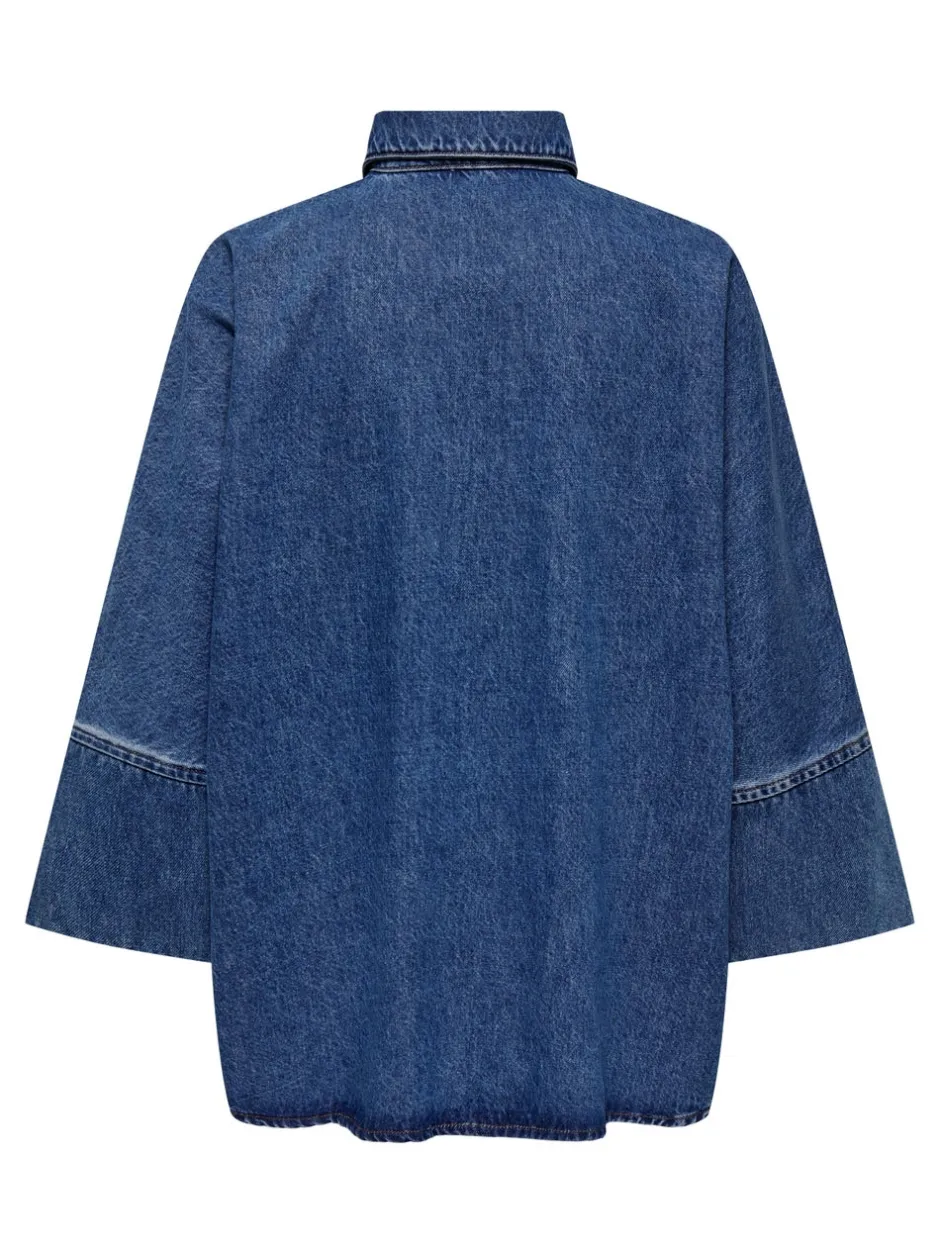 Sale ONLGRACE Denim-skjorte Dame Double Denim|Skjorter