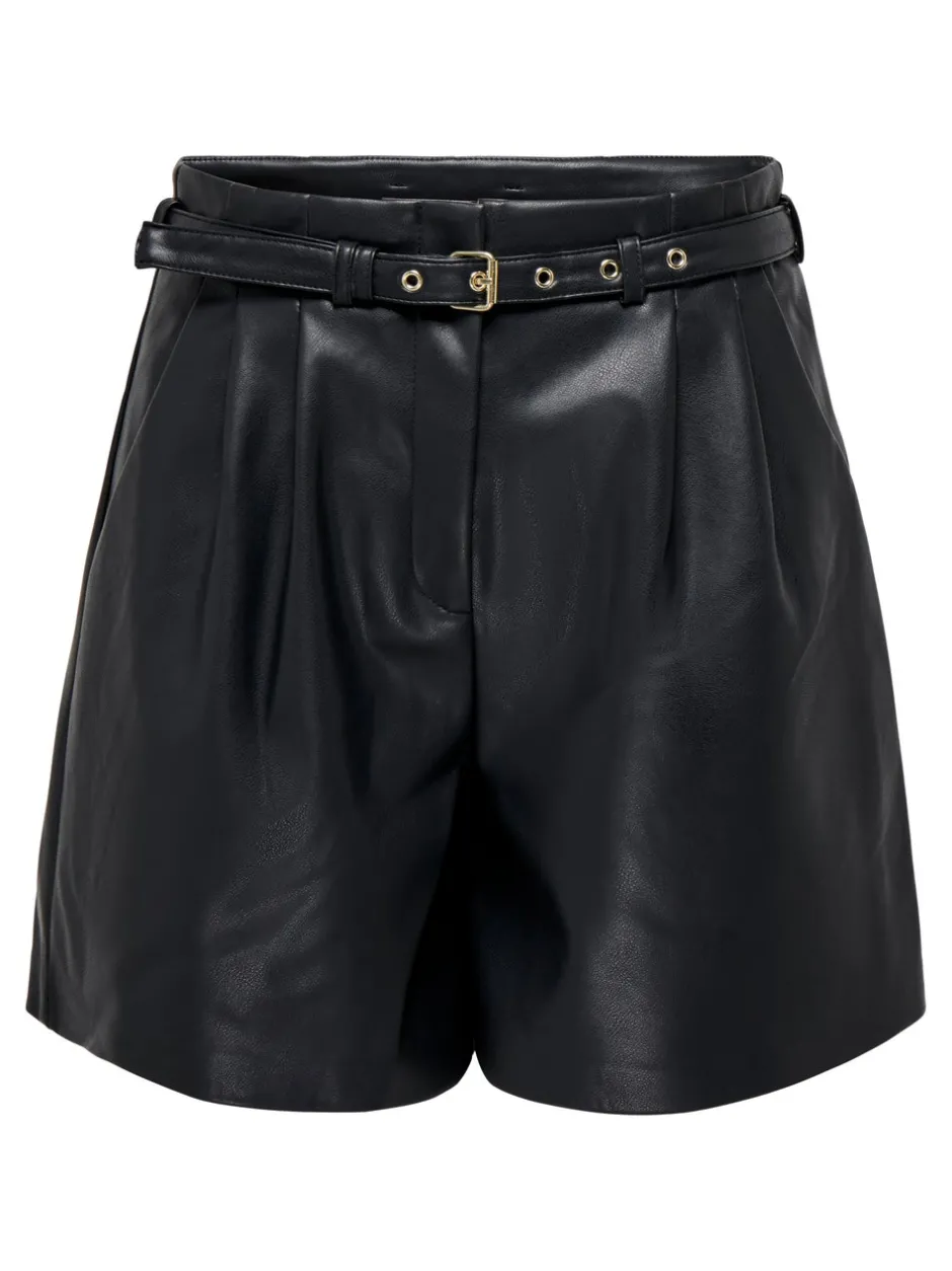 Clearance ONLHEIDI Mellemhøj talje Regular fit Imiterede lædershorts Dame Shorts