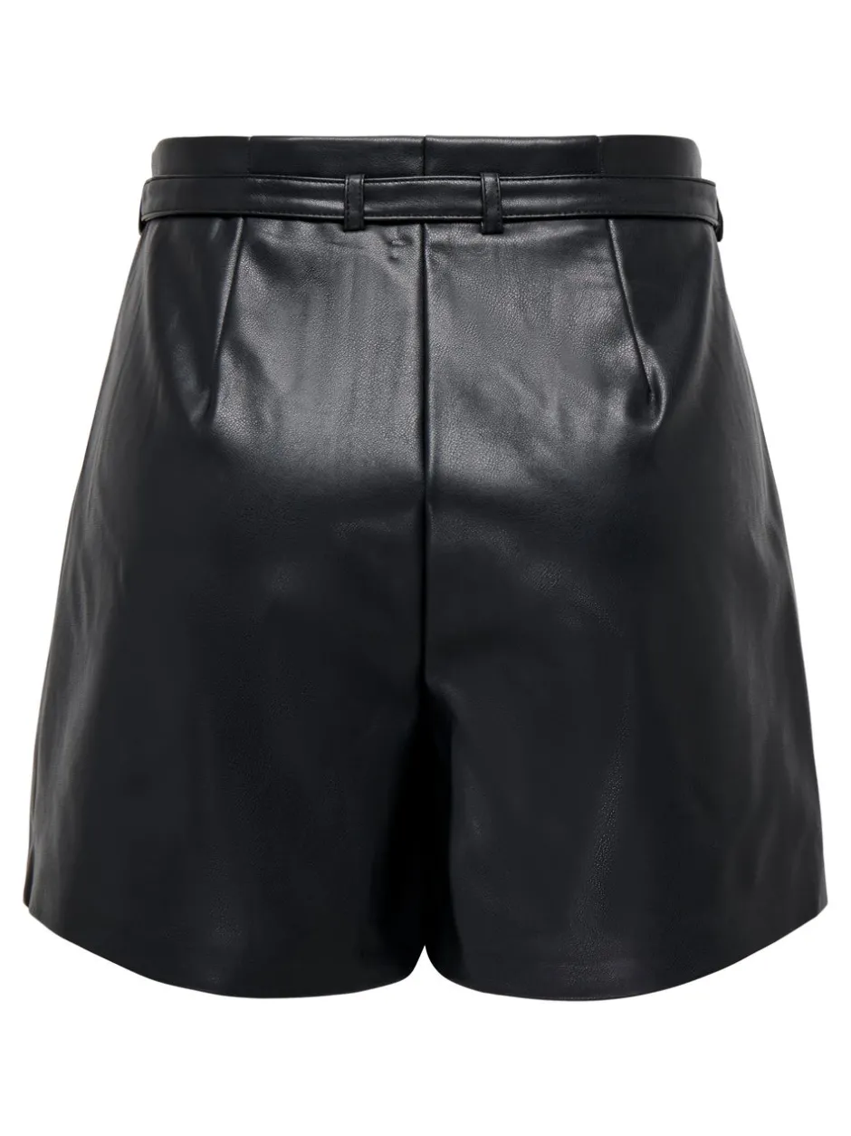 Clearance ONLHEIDI Mellemhøj talje Regular fit Imiterede lædershorts Dame Shorts