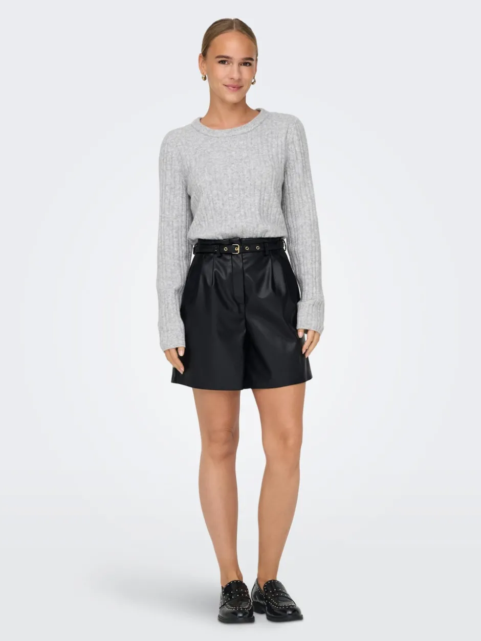 Clearance ONLHEIDI Mellemhøj talje Regular fit Imiterede lædershorts Dame Shorts