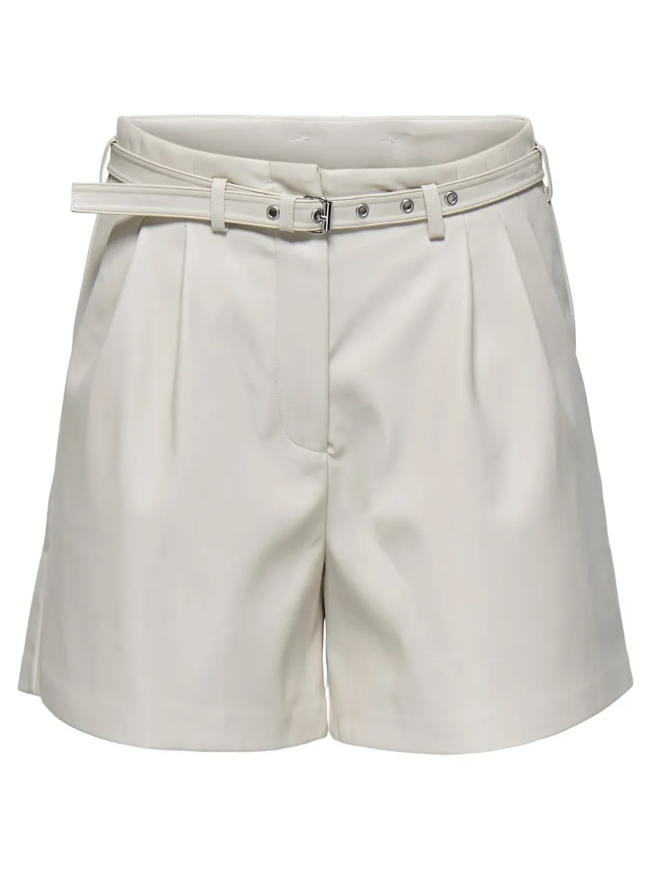 Best ONLHEIDI Mellemhøj talje Regular fit Imiterede lædershorts Dame Shorts