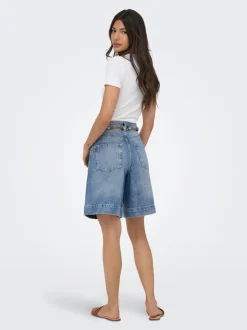 Clearance ONLHOLLIE Høj talje Regular fit Denim-shorts Dame Shorts|Double Denim