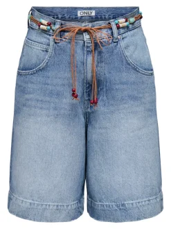 Clearance ONLHOLLIE Høj talje Regular fit Denim-shorts Dame Shorts|Double Denim