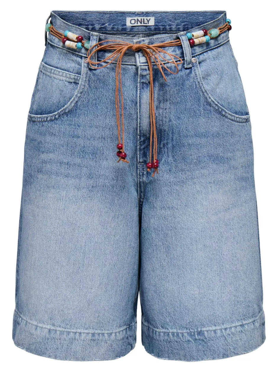 Clearance ONLHOLLIE Høj talje Regular fit Denim-shorts Dame Shorts|Double Denim