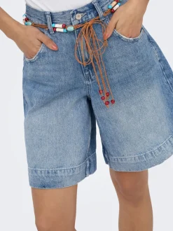 Clearance ONLHOLLIE Høj talje Regular fit Denim-shorts Dame Shorts|Double Denim