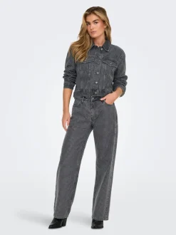 Online ONLHUDSON Mellemhøj talje Wide leg fit Jeans Dame Jeans|Jeans