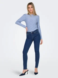 Outlet ONLHUSH Mellemhøj talje Skinny fit Ankellængde Jeans Dame Jeans|Jeans