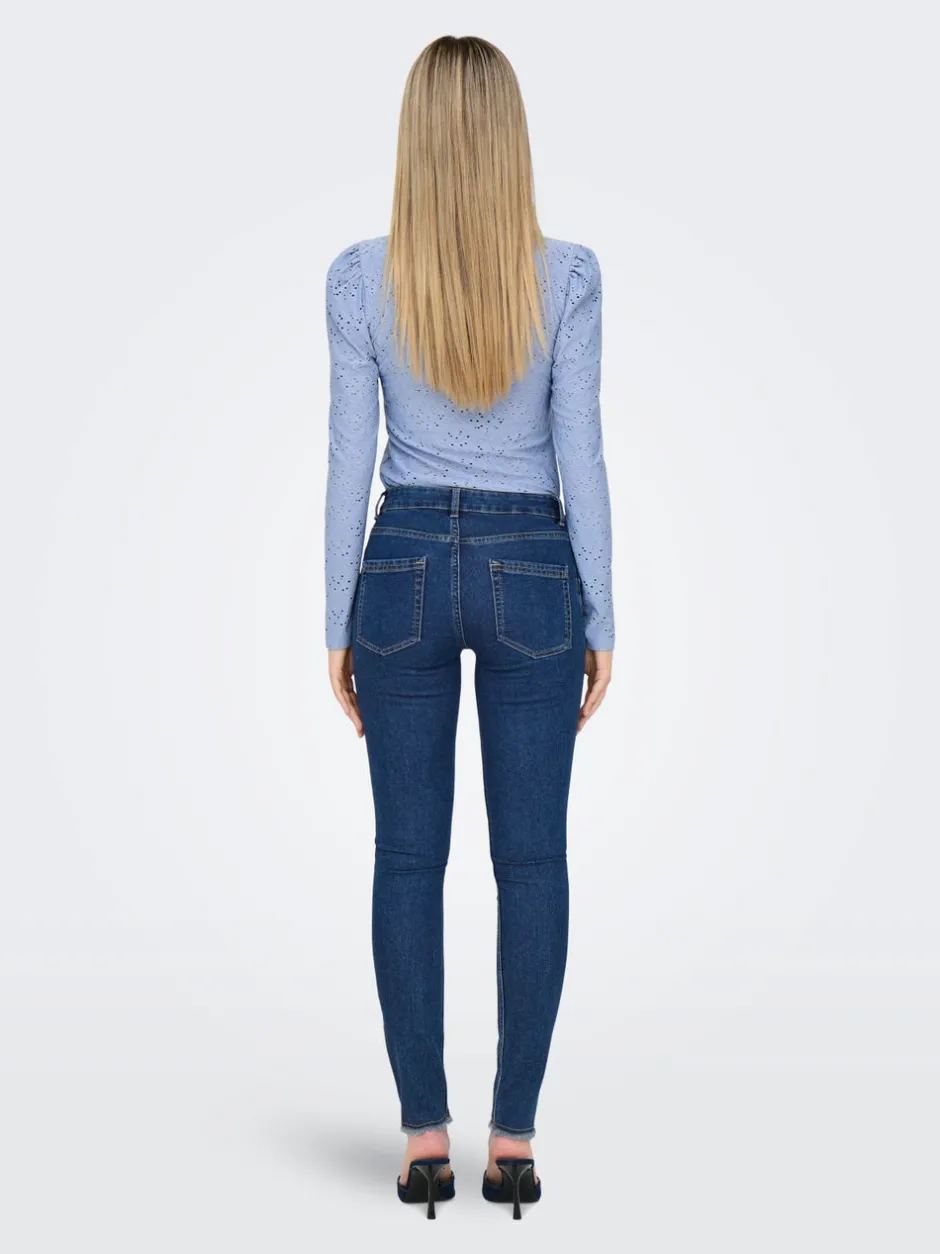 Outlet ONLHUSH Mellemhøj talje Skinny fit Ankellængde Jeans Dame Jeans|Jeans