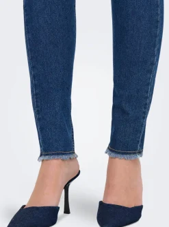 Outlet ONLHUSH Mellemhøj talje Skinny fit Ankellængde Jeans Dame Jeans|Jeans