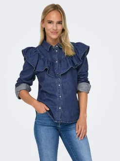 Hot ONLINDIGO Denim-skjorte Dame Skjorter