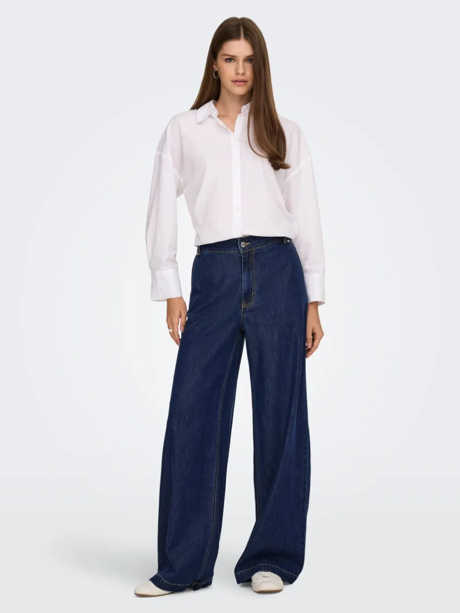 Discount ONLINGRID Mellemhøj talje Wide leg fit Jeans Dame Jeans|Jeans