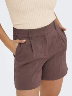 Hot ONLITA Høj talje Regular fit Hør Bermuda-shorts Dame Shorts