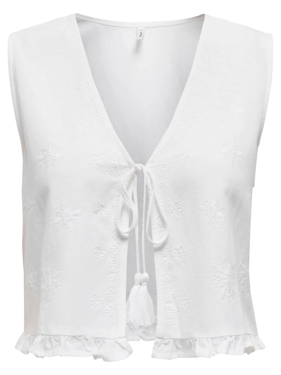 New ONLJAKIRI Hør Vest Dame Toppe
