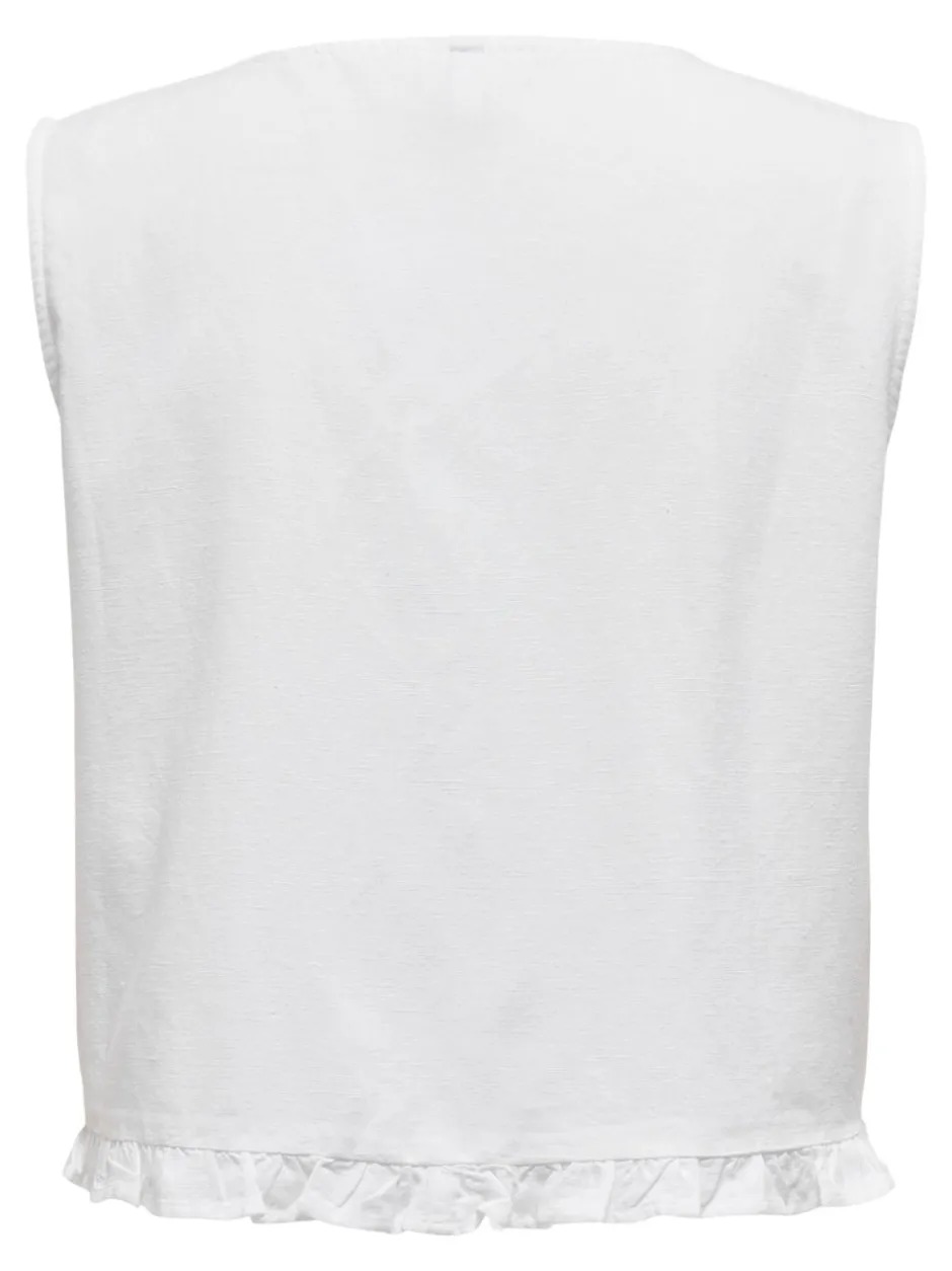 New ONLJAKIRI Hør Vest Dame Toppe