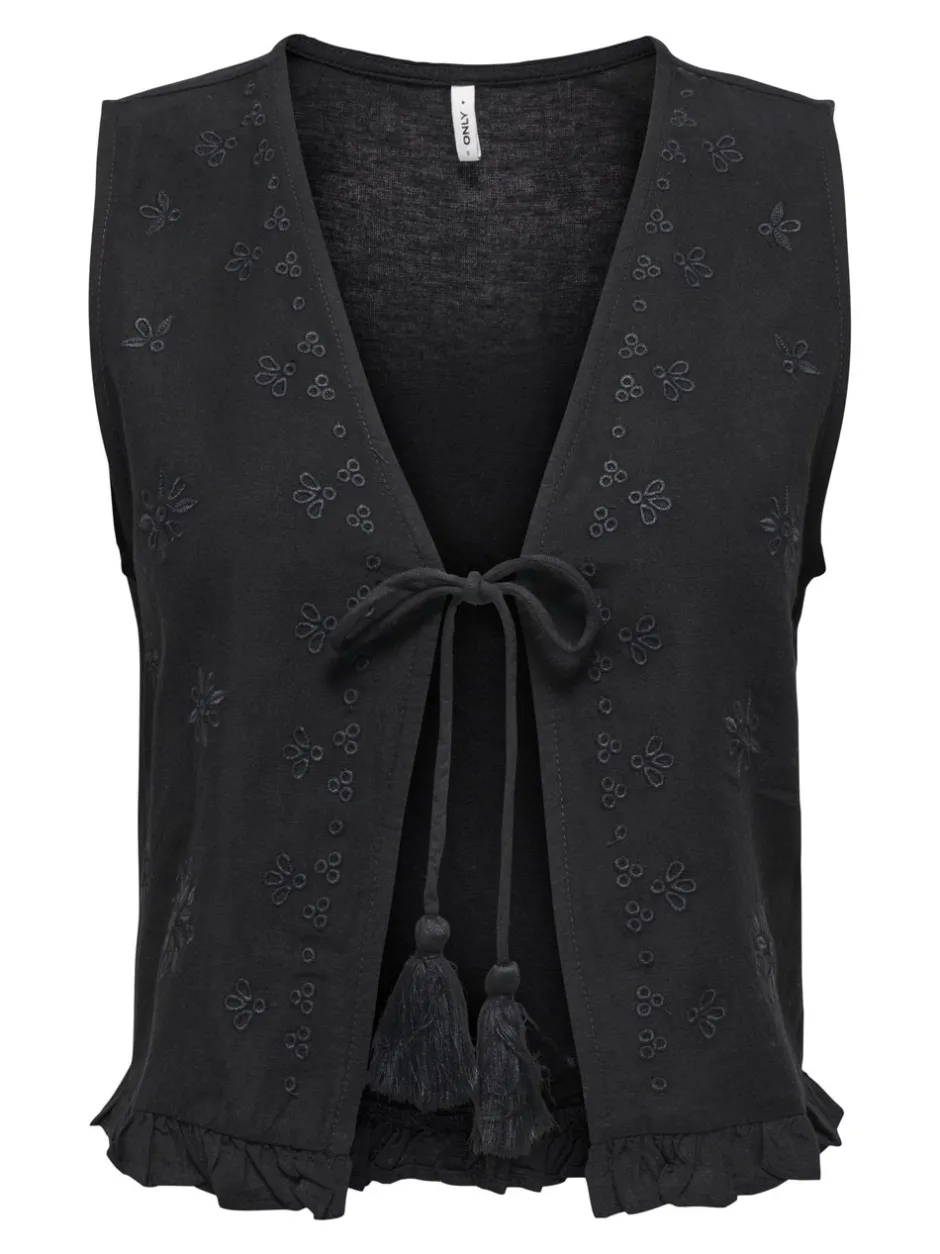 New ONLJAKIRI Hør Vest Dame Toppe