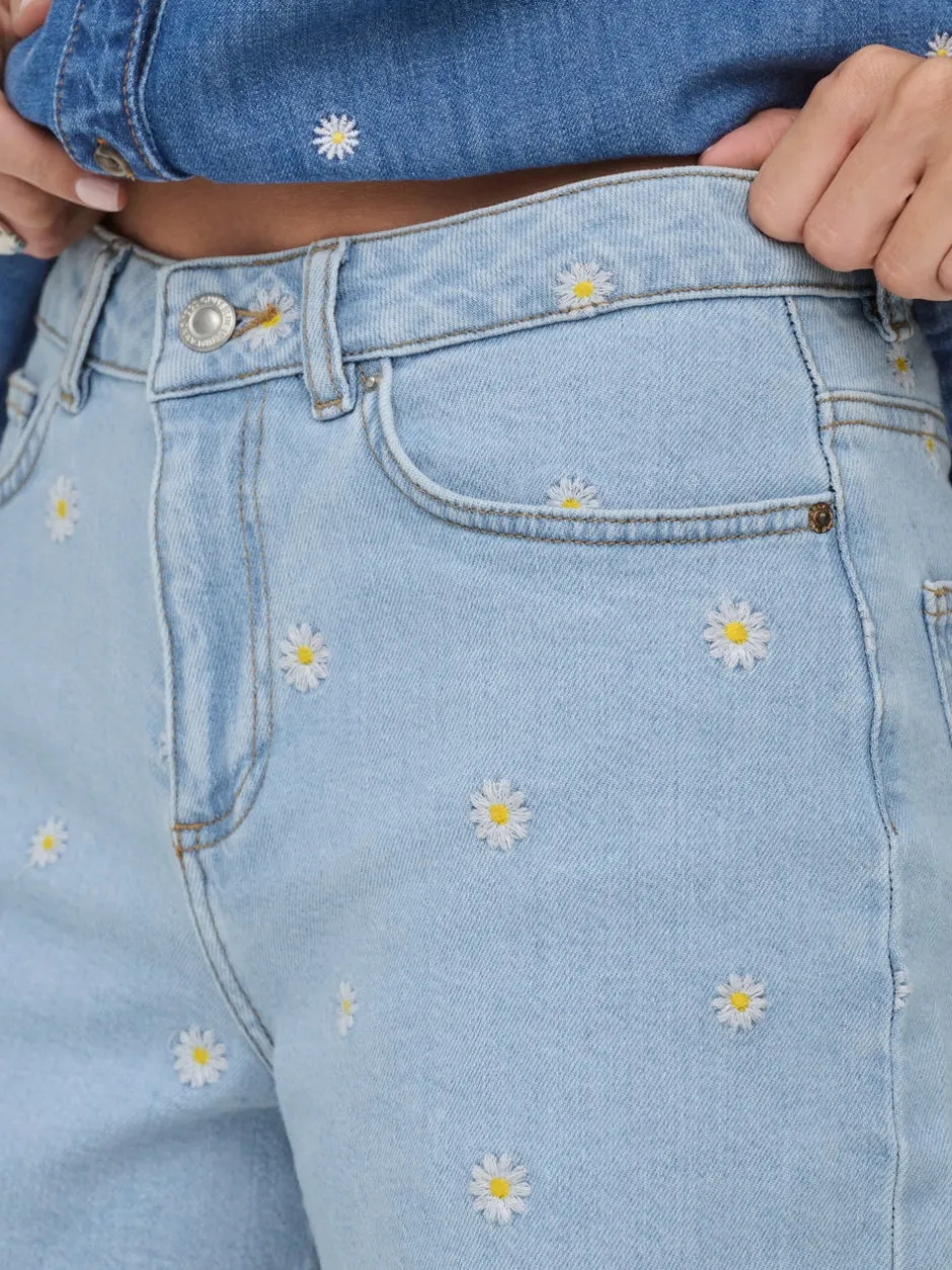 Clearance ONLJOSEPHINE Høj talje Loose fit Denim-shorts Dame Shorts|Double Denim