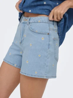 Clearance ONLJOSEPHINE Høj talje Loose fit Denim-shorts Dame Shorts|Double Denim