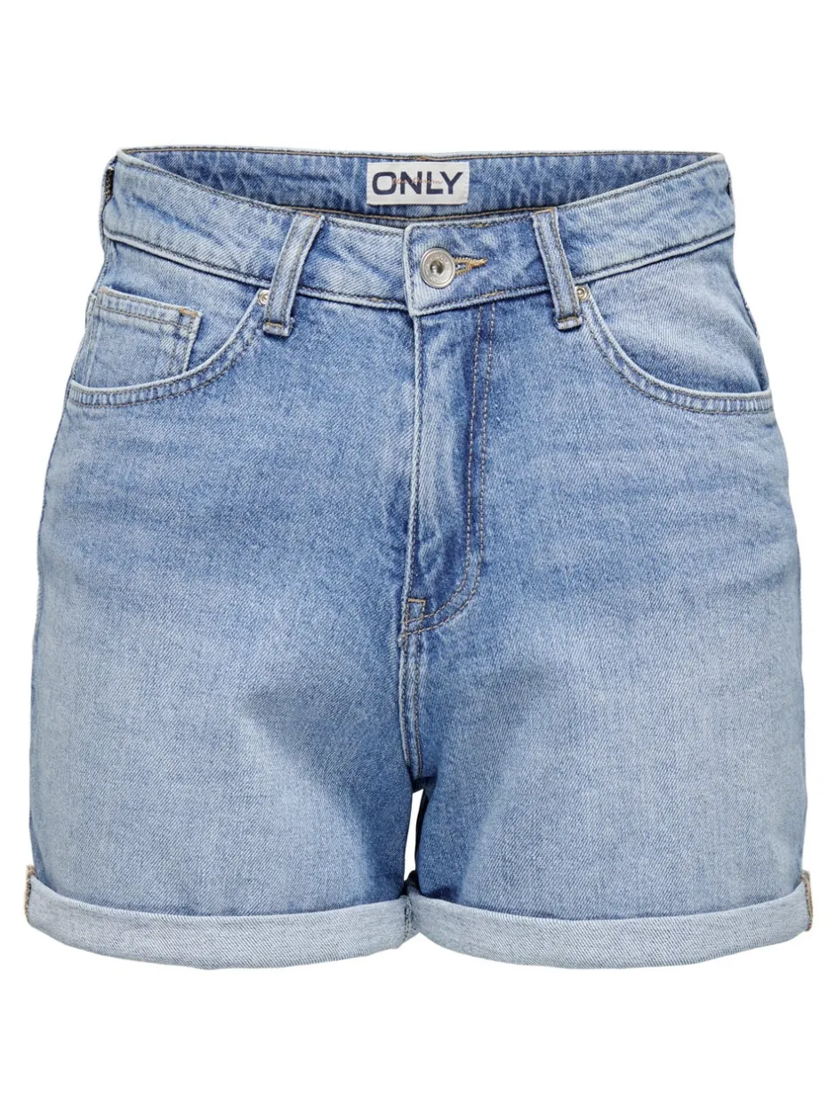Online ONLJOSEPHINE Høj talje Regular fit Denim-shorts Dame Shorts|Double Denim
