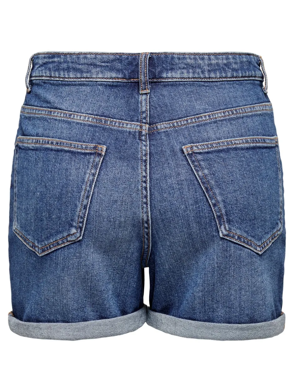 Sale ONLJOSEPHINE Høj talje Regular fit Denim-shorts Dame Shorts|Double Denim
