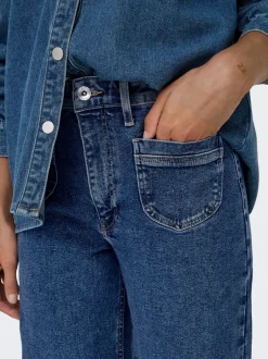 Outlet ONLJUICY Høj talje Wide leg fit Jeans Dame Jeans|Jeans