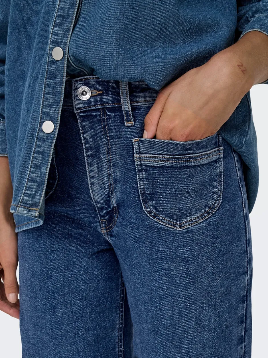 Outlet ONLJUICY Høj talje Wide leg fit Jeans Dame Jeans|Jeans