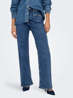 Outlet ONLJUICY Høj talje Wide leg fit Jeans Dame Jeans|Jeans