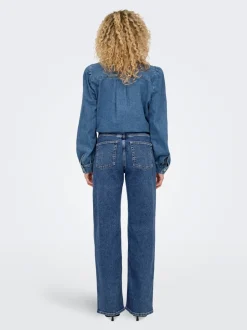 Outlet ONLJUICY Høj talje Wide leg fit Jeans Dame Jeans|Jeans