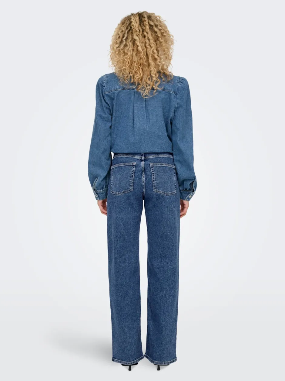 Outlet ONLJUICY Høj talje Wide leg fit Jeans Dame Jeans|Jeans
