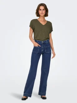 Discount ONLJUICY Høj talje Wide leg fit Jeans Dame Jeans|Jeans