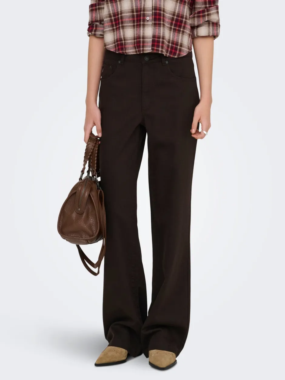 Hot ONLJUICY-SOFT Wide leg fit Bukser i wide fit Dame Bukser