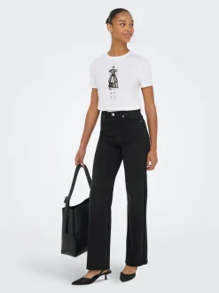 Clearance ONLJUICY-WAUW Høj talje Wide leg fit Jeans Dame Jeans|Jeans