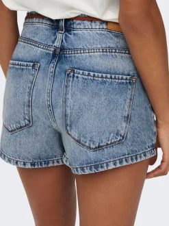 New ONLKELLY Høj talje Regular fit Denim-shorts Dame Shorts|Double Denim